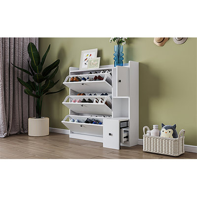 Armoire à chaussures polyvalente avec 3 tiroirs rabattables ON-TREND