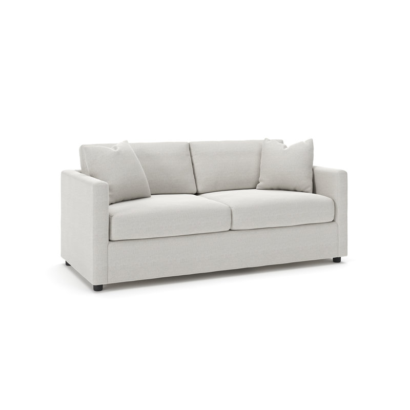Godwin 75" Upholstered Sofa, Drusky Ivory Sustain® Basketweave