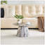 Table basse ronde avec placage texturé gris (P 23,6 po x H 13,7 po)-129500435-129500438