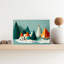 Cute Village Abstract Geometric Contemporary Pine Tree Winter Architecture Wall Art Print 1 Piece Wrapped Canvas Wall Art-2098666185
