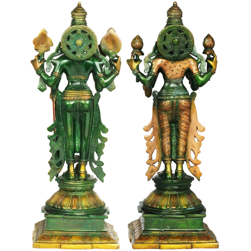 Ensemble de 2 statues lord Vishnu et déesse Lakshmi