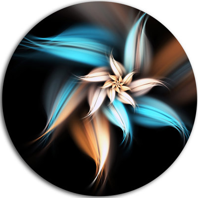 " Blue Brown Digital Art Fractal Flower "