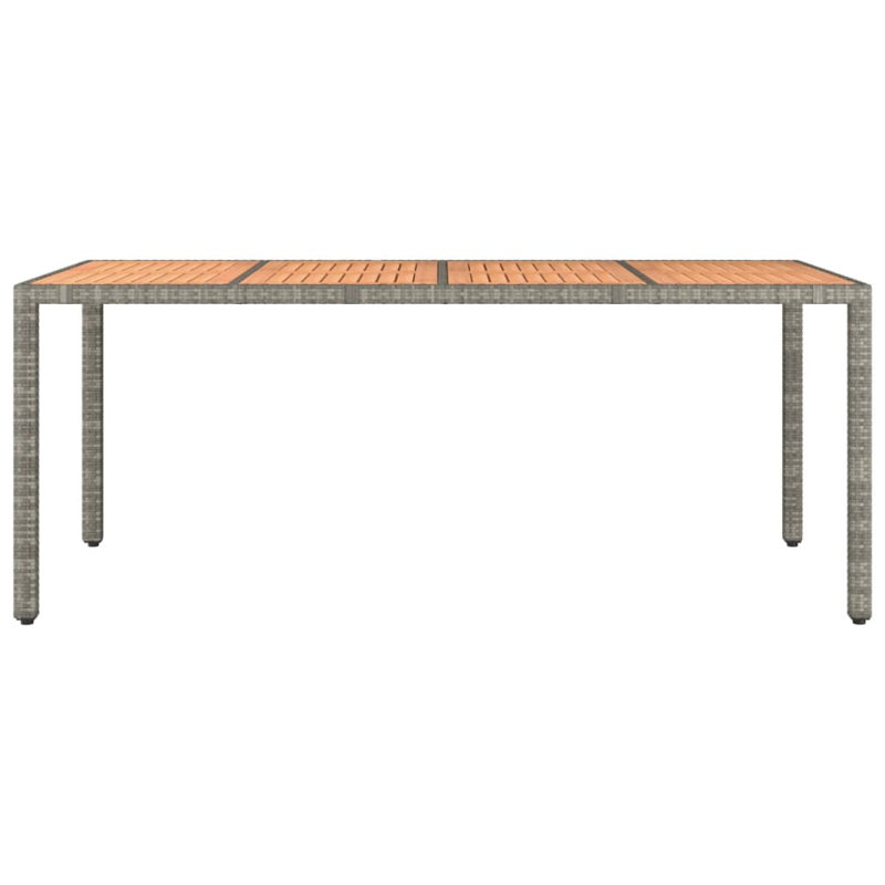 Lotoya Rectangular Wicker Outdoor Dining Table , 190cm cm W 90cm cm D, Grey, 75" H x 90" W x 190" D