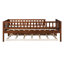 Lit de jour simple en noyer avec couchette de style gigogne et clôture-1960194672-1960194674