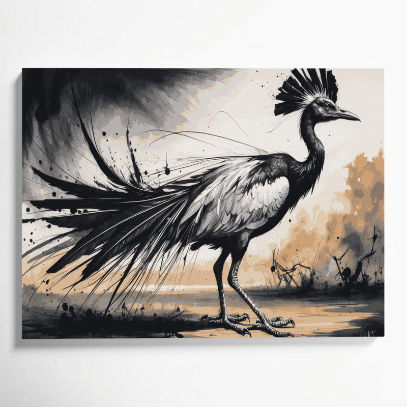 Art animalier sur toile beige, H 12 po x l 18 po