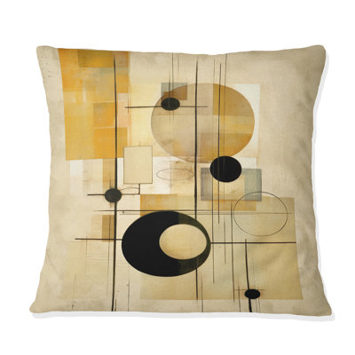 Coussin décoratif beige à motif géométrique en mouvement II