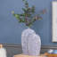 Vase peint à la main avec motif de poissons - 11,7 po x 4 po x 19,5 po - bleu / blanc-466581620