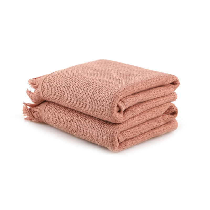 Ensemble de serviettes de qualité supérieure en microfibre (2 pièces), couleur saumon, 15,7 po x 23,6 po | 100% micro-coton, 14,1 oz / verge carrée | Doux, absorbant et à séchage rapide | Lavable à la machine, parfait pour la maison et les voyages