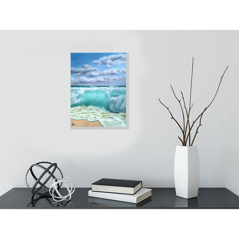 «Ocean Wave» par Amy Valiante - reproduction d'art, H 12 po x l 2 po x P 2 po, Toile tendue, Pas de tapis