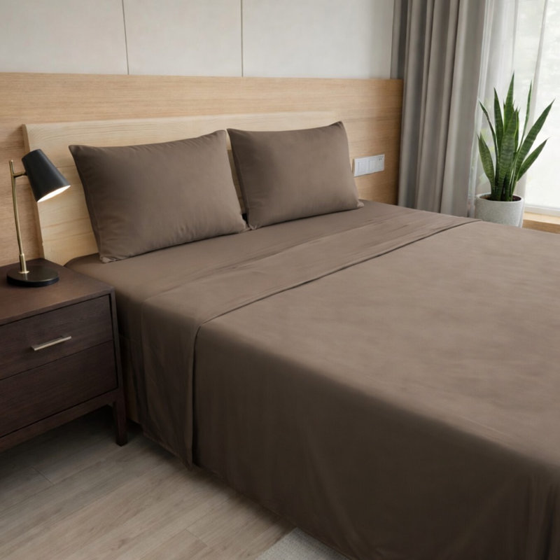 Ultra Soft Bamboo Sheet Set - 4 Pc Set - Wrinkle Resistant - Cooling Sheets with Deep Pockets, Treebark
