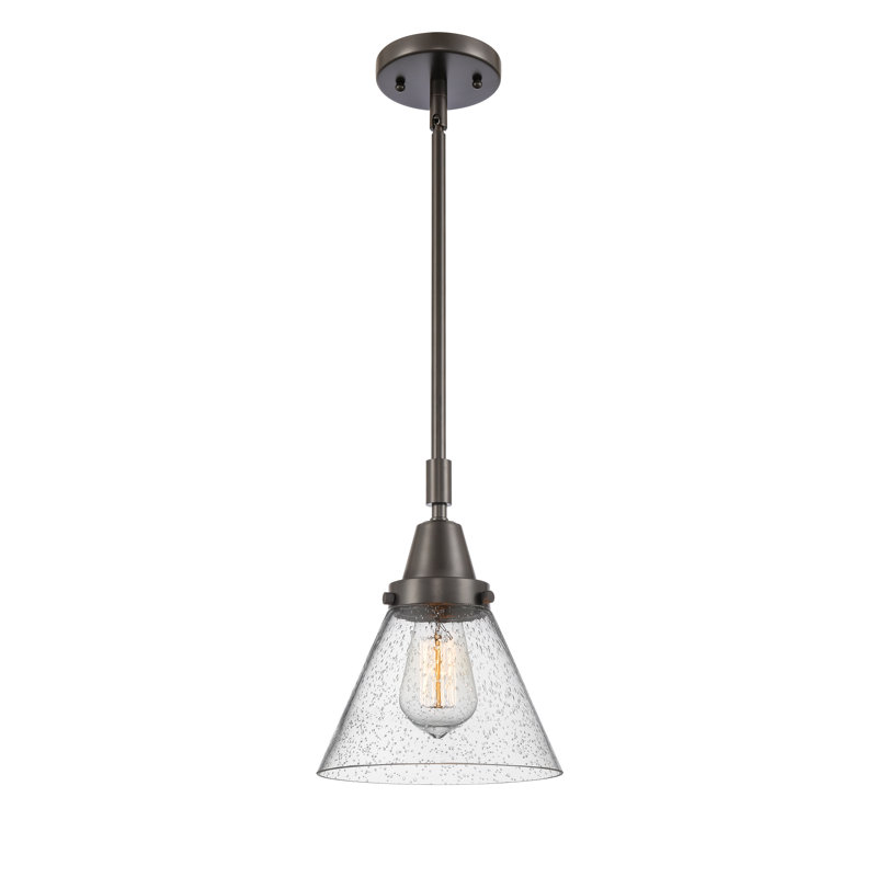 Luminaire suspendu conique à 1 lumière Aleaha, H 44,12 po x l 8 po x P 8 po, Ampoule non incluse, Bronze huilé