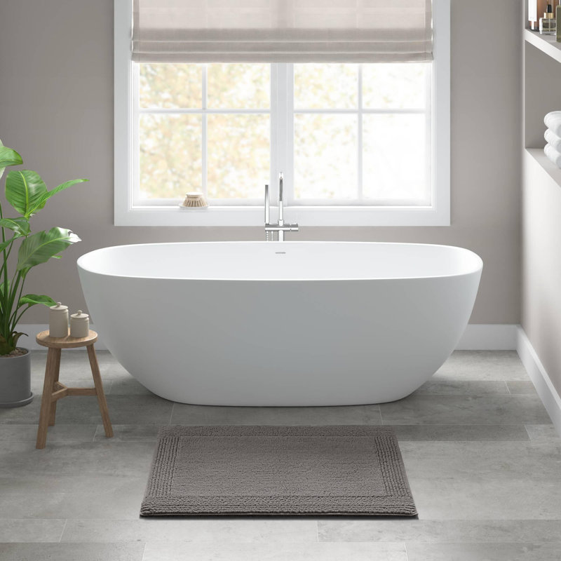 Tapis de bain réversible 100% coton touffeté 3000 g / m², Rectangle 1 pi 5 po x 2 pi