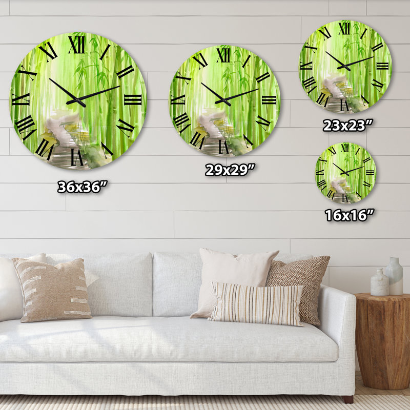Green Bamboo Forest - Horloge murale traditionnelle, Très petit