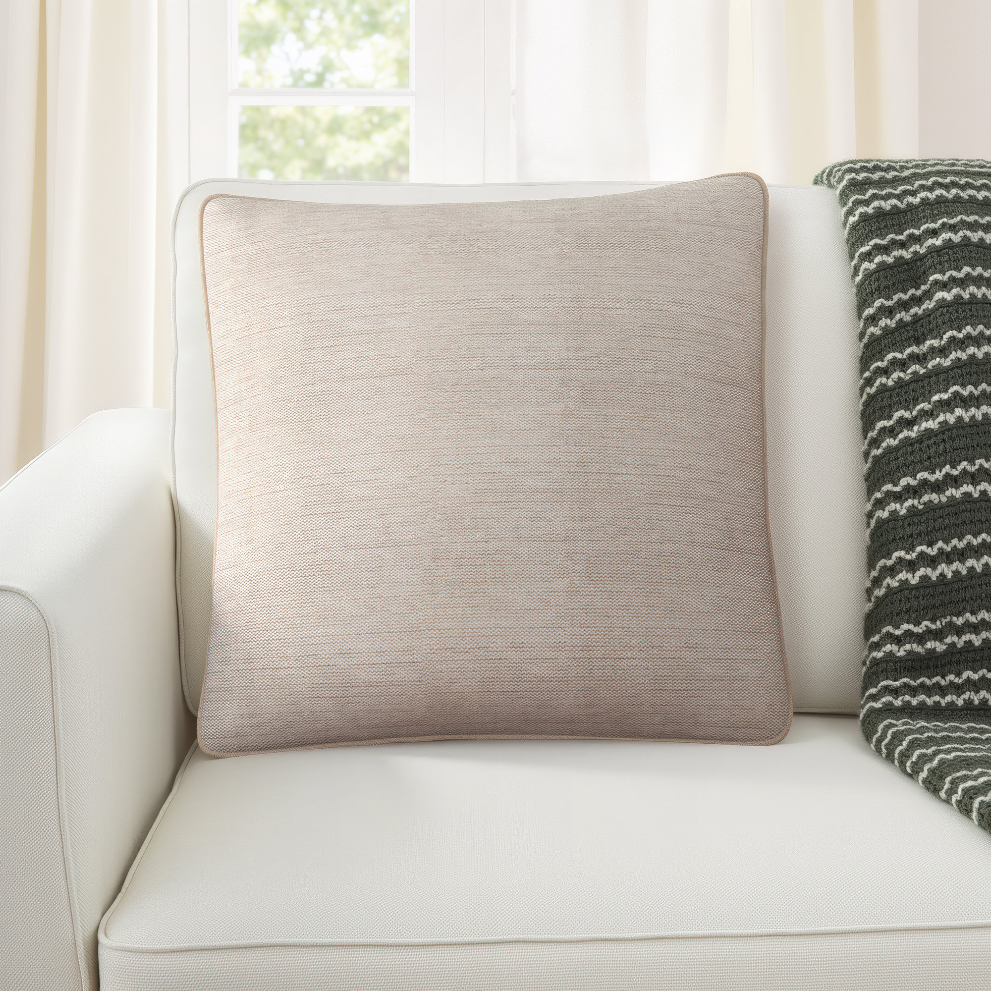 Marie Linen Throw Pillow, 20" x 20", Down