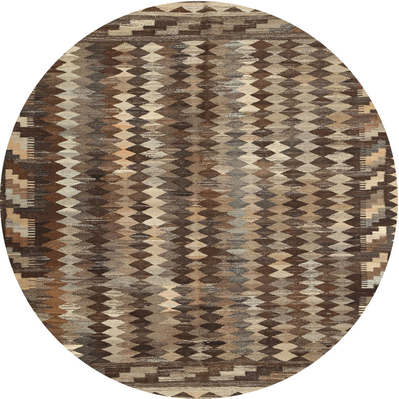 Tapis brun contemporain, Rond 3 pi
