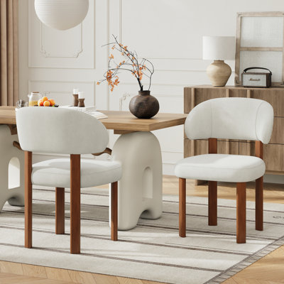 Modern Upholstered Dining Chair with Curved Back
