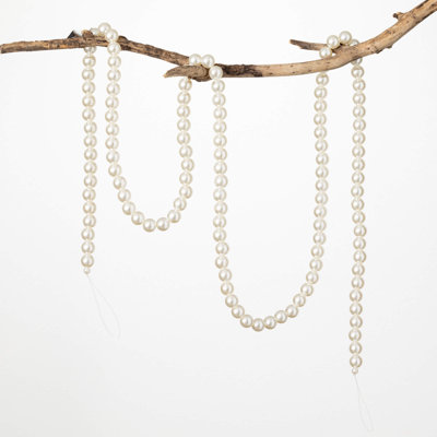 Guirlande de perles blanches de 6 pi; Guirlande blanche