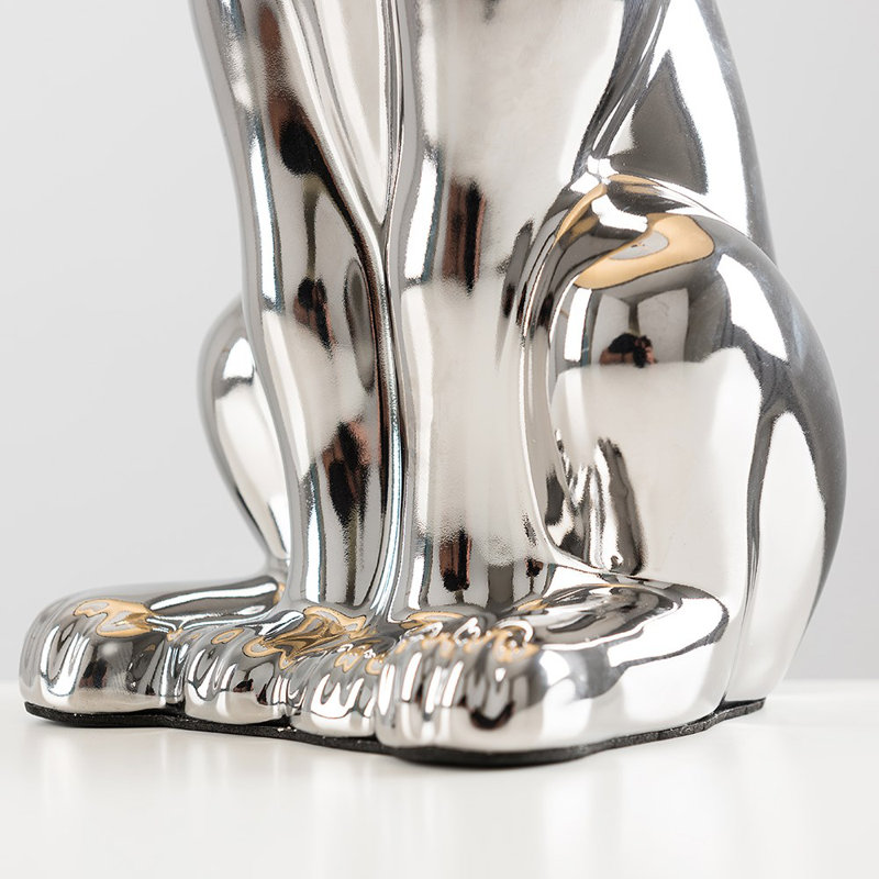 Miramontes Ceramic Novelty Lamp, Chrome/Grey, LED Bulb