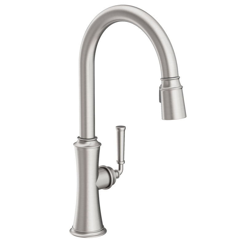 Stripling Single Handle Pull Down Kitchen Faucet, Stainless Steel