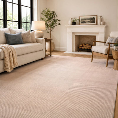 Tapis crème antidérapant Linear Block
