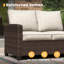 Sofiane 5 Pieces Wicker Patio Conversation Set with 3-Seat Sofa, Swivel Rocking Chairs, Ottomans  -1835610401