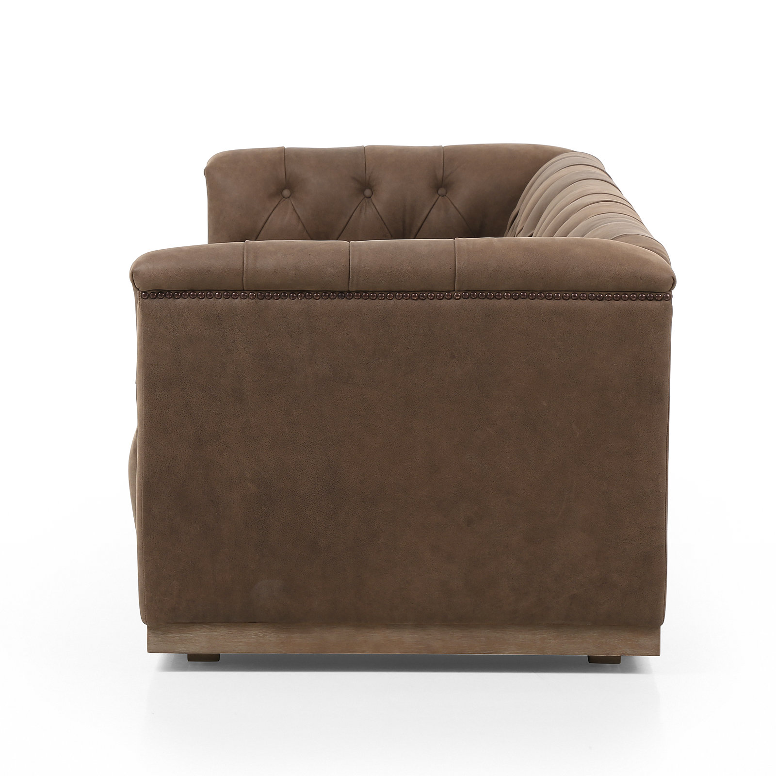Byer 95'' Upholstered Sofa, Umber Grey Genuine Leather, 95"