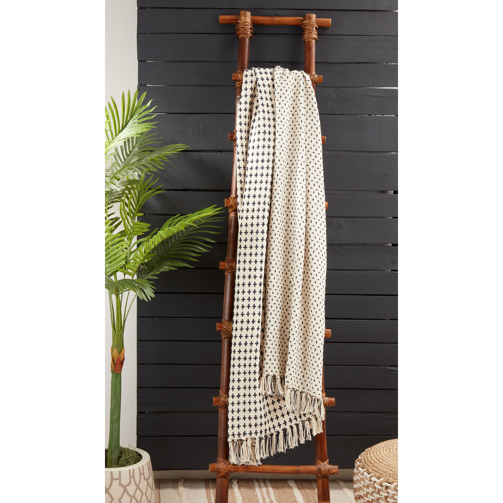 Fairdale Cotton Hand Woven Throw Blanket, White
