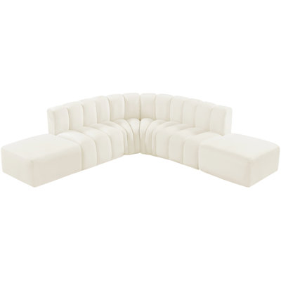 Issic Upholstered Curved Sectional with Ottoman Reversible