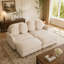 Canapé Comfy en chenille, canapé 4 places profond avec 4 coussins décoratifs, repose-pieds mobile, structure en bois massif pour le salon, la chambre à coucher-256320930