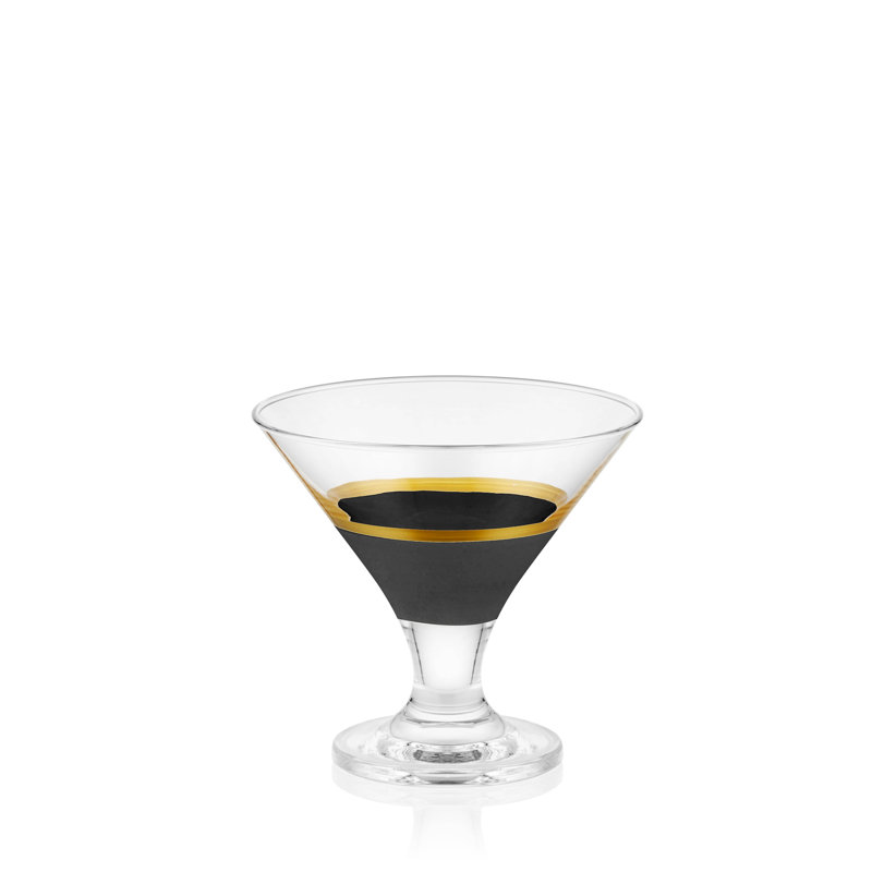Arguello 400ml Dessert Bowl, Black/Gold