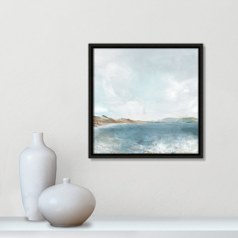 Echoes in Blue Print par PI Studio, H 13,5 po x l 13,5 po, Flottant espresso