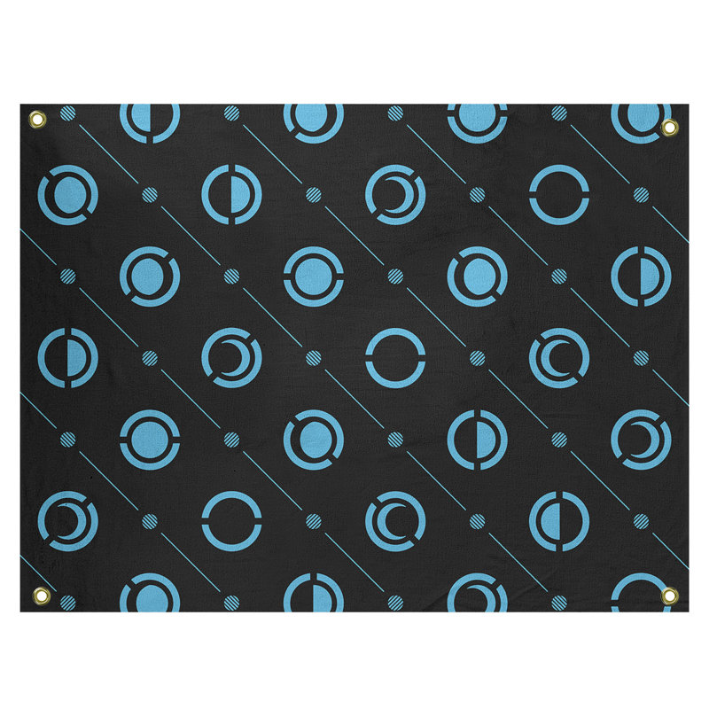 Tapisserie, H 59 po x l 80 po, Noir / bleu sarcelle