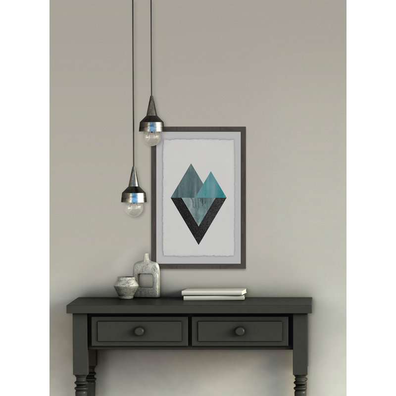 Triangle Convergence II - Single Picture Frame Painting, 46 cm H x 30 cm W x 4 cm D