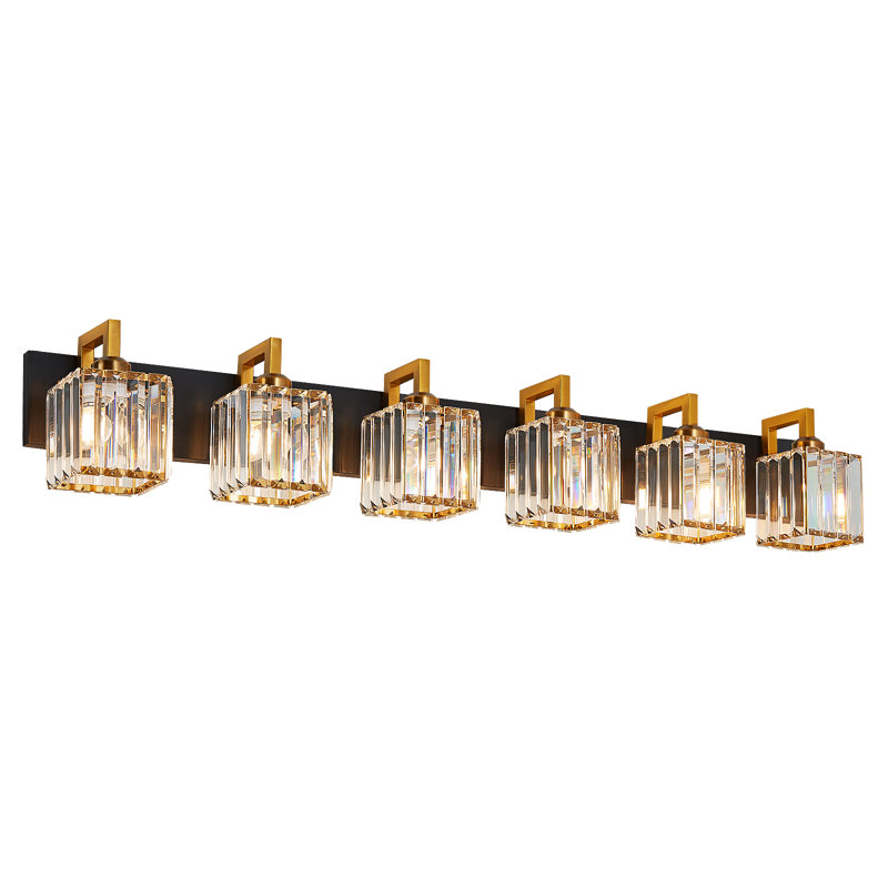Kyneisha Vanity Light, Black/Gold, 6 Lights