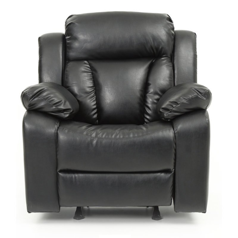 Élégant fauteuil inclinable rembourré avec accoudoirs, Noir