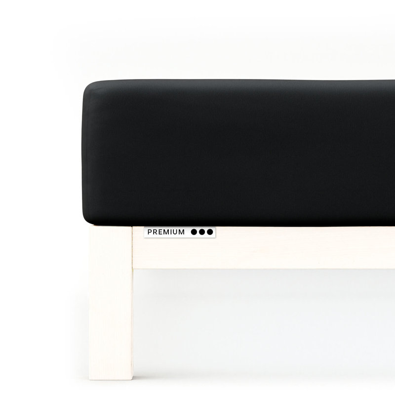 Jersey-Elasthan Spannbettlaken PREMIUM 100% Bio-Baumwolle, Off-Black, M 120x200cm - 130x220cm