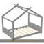 Lit double sur pied avec lattes de soutien, cadre de lit en bois massif pour enfants, sans sommier ni structure d'ouverture, gris-46360858-46360857