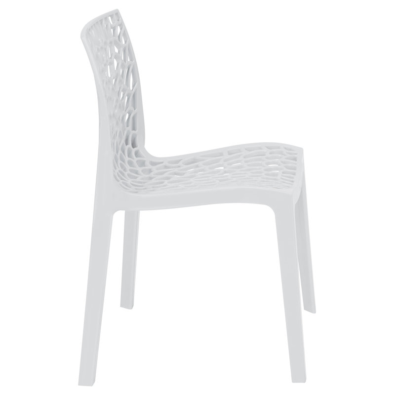 Stackable Outdoor Patio Dining Side Chair, White