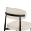 Ensemble de 2 chaises de salle à manger modernes avec dossier incurvé et assise rembourrée, chaises d'appoint blanches et noires recouvertes de tissu avec pieds en métal robustes – Sièges polyvalents pour la cuisine, la salle à manger et le restaurant