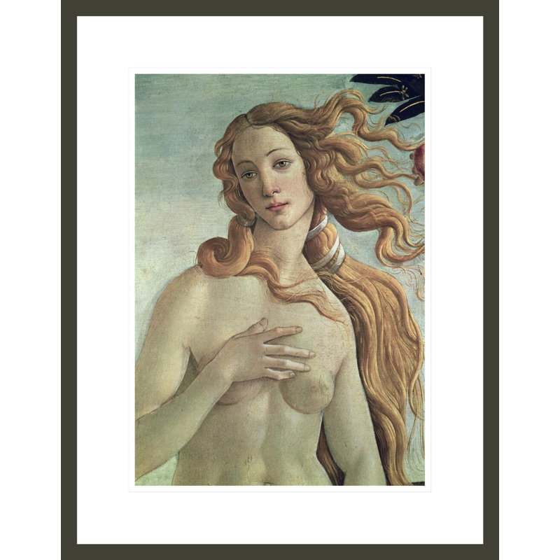 Détail de Vénus de La naissance de Vénus par Sandro Botticelli - Estampe numérique encadrée, H 21,75 po x l 17,01 po