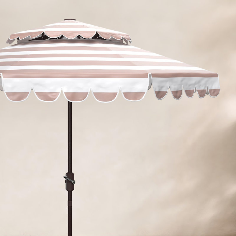 Parasol de plage 8,4 pi Cali, Brun, Beige / Blanc
