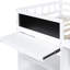 Lit mezzanine simple bas blanc avec bureau, tablette, tiroirs - Qualité de fabrication solide et bureau en bois pour un espace de chambre fonctionnel-980336412