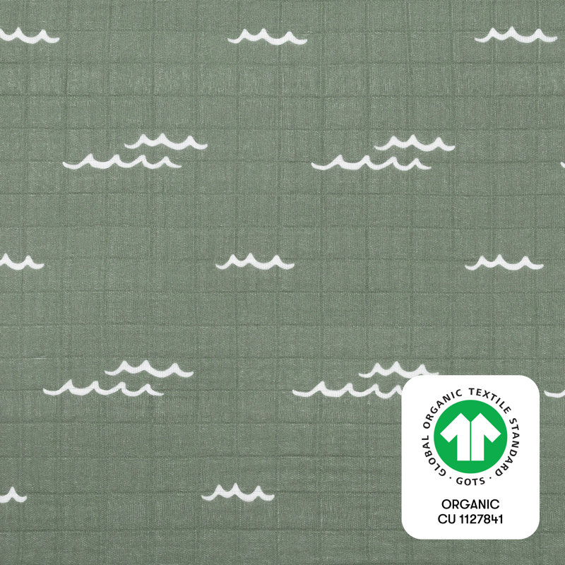 Ocean Waves Muslin Mini Crib Sheet