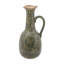 Vase en céramique 7,1 x 6,1 x 14,2 po avec finition vert olive et motifs floraux