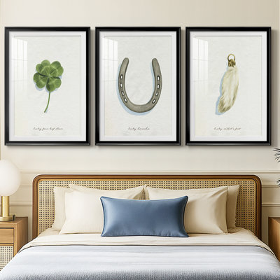 Lucky Charm I  -Custom Framed  Premium Print W Matt - 3 Pieces