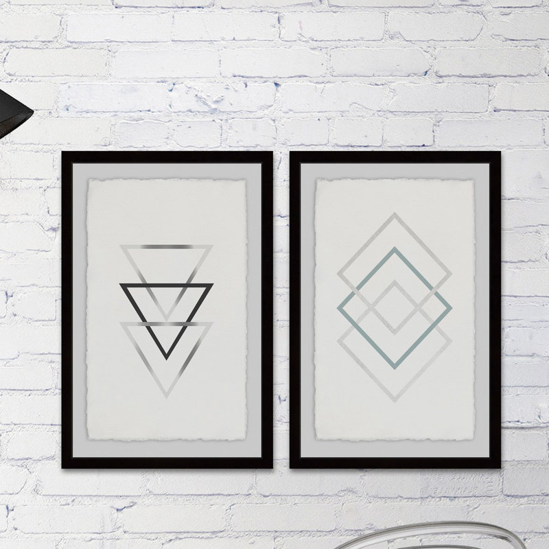 « sharp edges diptych », ensemble de 2 reproductions d’art sur papier, H 45 po x l 30 po x L 1,5 po