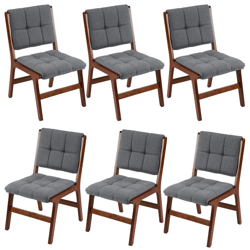 Upholstered Dining Chairs Set Of 6 With Rubber Wood Leg For Dining Room, Kitchen, Living Room.