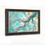 Art mural sur toile abstrait bleu sarcelle et crème-133556326