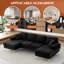 Canapé modulaire en chenille en U 112,6 pouces avec pieds en métal doré-460269999