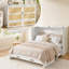 Grand lit escamotable avec tiroirs de rangement et station de charge, blanc-2127637033